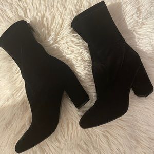 Guess Amary Black Fabric back zip booties